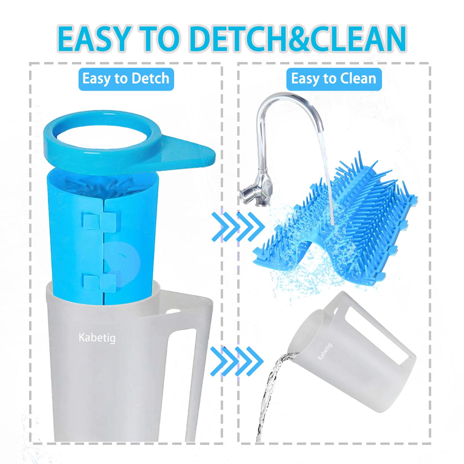 Dog Paw Cleaner with Handle - Foot Washer Cup for Large and Extra Large Breed Dogs